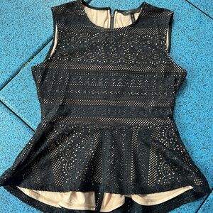 BCBG peplum top lace size M